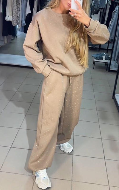 Céline™ - Ensemble de Loungewear Scintillant en Satin